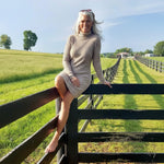 Magdalena | Strickkleid Damen Rollkragen Zopfmuster Langarm