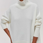 Magdalena | Strickpullover Rollkragen Damen Kurzarm Oversize