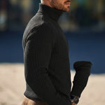 Manuel | Rollkragenpullover Herren Strick Rippenmuster Slim Fit