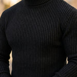 Manuel | Rollkragenpullover Herren Strick Rippenmuster Slim Fit