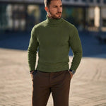 Manuel | Rollkragenpullover Herren Strick Rippenmuster Slim Fit
