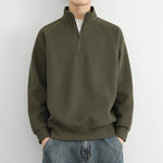 Marcel | Sweatshirt mit Reissverschluss Herren Stehkragen Gerippt