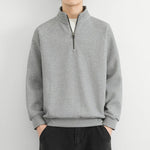 Marcel | Sweatshirt mit Reissverschluss Herren Stehkragen Gerippt