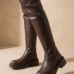 Marlene | Over-Knee Stiefel Damen Kunstleder Plateausohle Reissverschluss