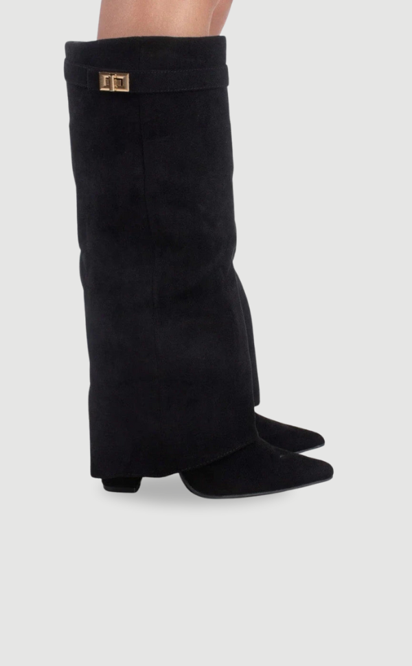 Marlene | Stiefeletten Damen Veloursleder Keilabsatz Spitze