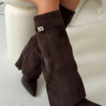Marlene | Stiefeletten Damen Veloursleder Keilabsatz Spitze