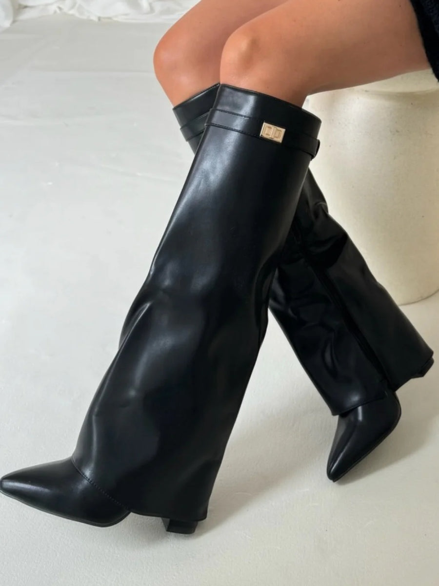 Marlene | Stiefeletten Damen Veloursleder Keilabsatz Spitze