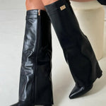 Marlene | Stiefeletten Damen Veloursleder Keilabsatz Spitze