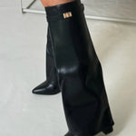 Marlene | Stiefeletten Damen Veloursleder Keilabsatz Spitze