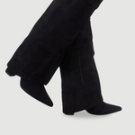 Marlene | Stiefeletten Damen Veloursleder Keilabsatz Spitze