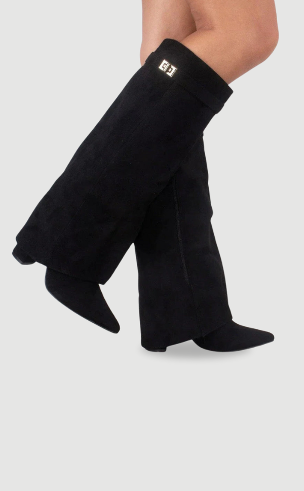 Marlene | Stiefeletten Damen Veloursleder Keilabsatz Spitze
