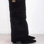 Marlene | Stiefeletten Damen Veloursleder Keilabsatz Spitze