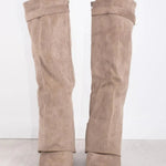 Marlene | Stiefeletten Damen Veloursleder Keilabsatz Spitze