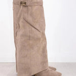 Marlene | Stiefeletten Damen Veloursleder Keilabsatz Spitze