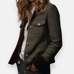 Marlies | Tweed Jacke Damen Fischgrat Strukturiert Knöpfe