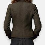 Marlies | Tweed Jacke Damen Fischgrat Strukturiert Knöpfe