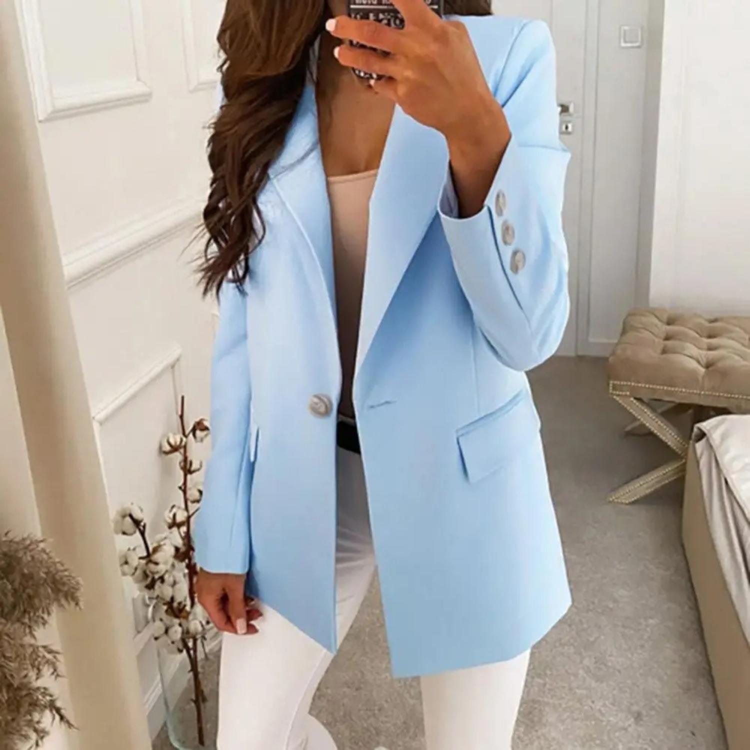 Mathilda | Blazer Damen Einknopf Eleganter Schnitt