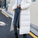 Mathilda | Lange Daunenjacke Damen mit Kapuze Steppjacke