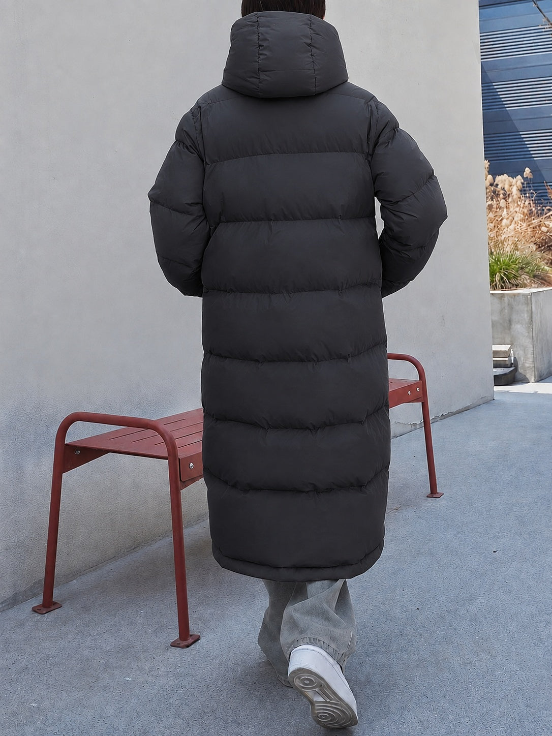 Mathilda | Lange Daunenjacke Damen mit Kapuze Steppjacke