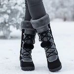 Mathilda | Schneestiefel Damen Fellbesatz Schnürung Wadenhoch