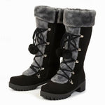 Mathilda | Schneestiefel Damen Fellbesatz Schnürung Wadenhoch