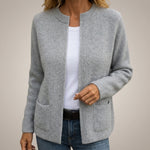 Mathilda | Strickjacke aus Rippstrick Offen Damen mit Taschen