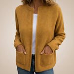 Mathilda | Strickjacke aus Rippstrick Offen Damen mit Taschen