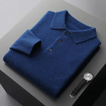 Matthias | Kaschmir Polo Pullover Herren Langarm Strickpullover