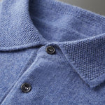 Matthias | Kaschmir Polo Pullover Herren Langarm Strickpullover