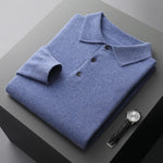 Matthias | Kaschmir Polo Pullover Herren Langarm Strickpullover