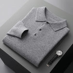 Matthias | Kaschmir Polo Pullover Herren Langarm Strickpullover