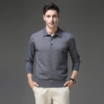 Matthias | Kaschmir Polo Pullover Herren Langarm Strickpullover