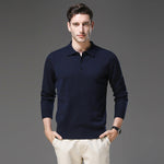 Matthias | Kaschmir Polo Pullover Herren Langarm Strickpullover