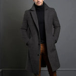 Matthias | Langer Mantel Herren Slim Fit mit Reverskragen