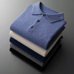 Maximilian | Kaschmir Polopullover Herren Langarm Strick Polokragen