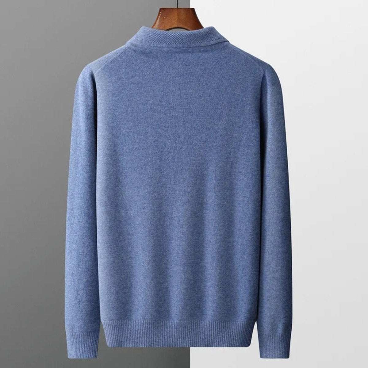 Maximilian | Kaschmir Polopullover Herren Langarm Strick Polokragen