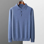 Maximilian | Kaschmir Polopullover Herren Langarm Strick Polokragen
