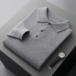 Maximilian | Kaschmir Polopullover Herren Langarm Strick Polokragen