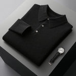 Maximilian | Kaschmir Polopullover Herren Langarm Strick Polokragen