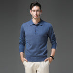 Maximilian | Kaschmir Polopullover Herren Langarm Strick Polokragen