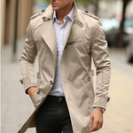 Maximilian | Trenchcoat Herren Slim Fit Schulterklappen