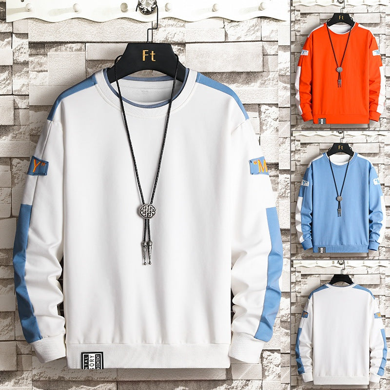 Moritz | Sweatshirt aus Baumwolle Herren Rundhals mit Kontrastärmeln