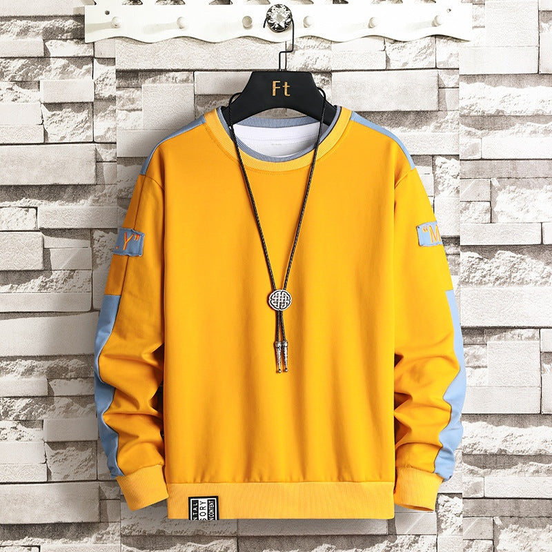 Moritz | Sweatshirt aus Baumwolle Herren Rundhals mit Kontrastärmeln