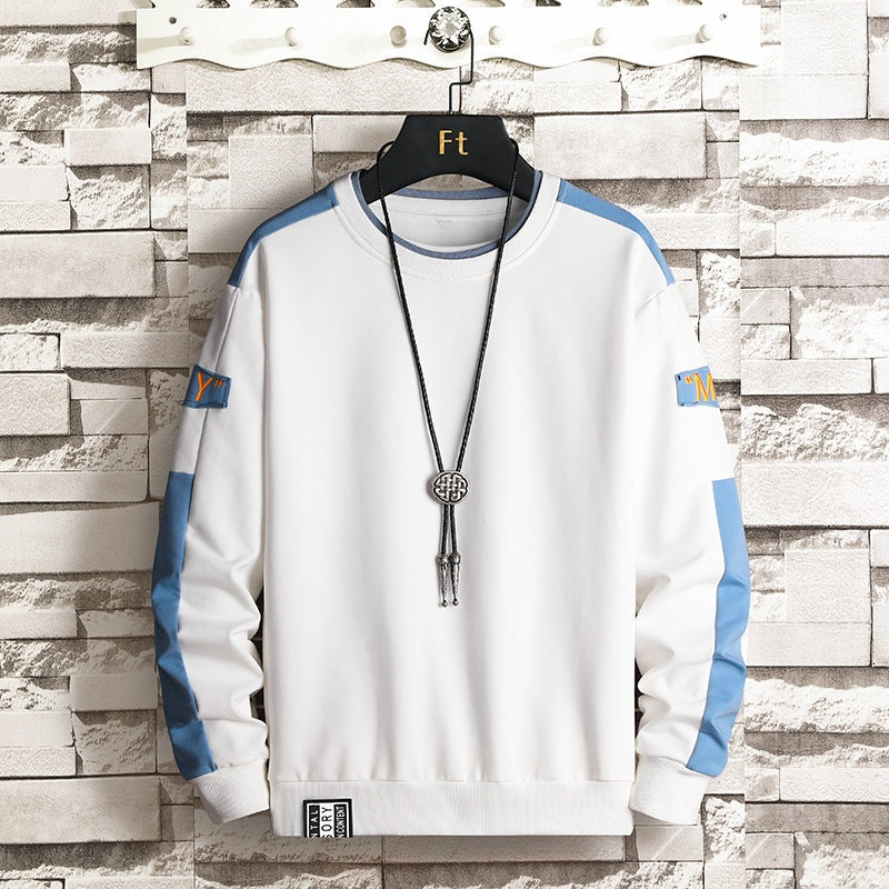 Moritz | Sweatshirt aus Baumwolle Herren Rundhals mit Kontrastärmeln
