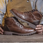 Moritz | Vintage Lederstiefel Herren Schnürstiefel mit Profilsohle