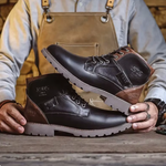 Moritz | Vintage Lederstiefel Herren Schnürstiefel mit Profilsohle