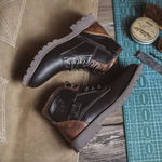 Moritz | Vintage Lederstiefel Herren Schnürstiefel mit Profilsohle