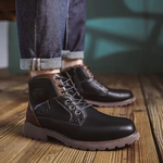 Moritz | Vintage Lederstiefel Herren Schnürstiefel mit Profilsohle