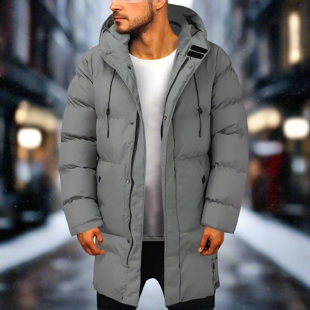 Nevio | Mittellange Pufferjacke mit Kapuze Jacke Herren Gesteppt