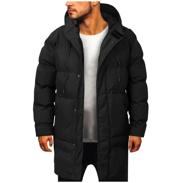 Nevio | Mittellange Pufferjacke mit Kapuze Jacke Herren Gesteppt